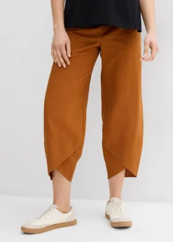 Umstandshose mit Bauchband aus Leinen-Mix
