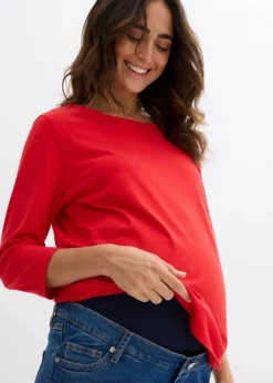 Umstandsjeans, knöchelfrei, Straight