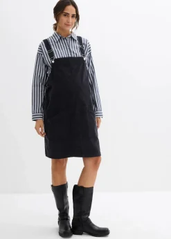 Umstands-Latzkleid aus Baumwoll-Cord mit Stretch