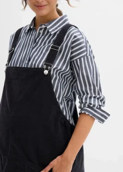 Umstands-Latzkleid aus Baumwoll-Cord mit Stretch