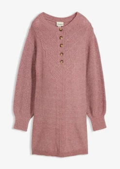 Umstandsstrick- und Stillstrickkleid mit langer Knopfleiste