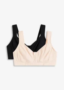 Ungepolsterter T-Shirt BH ohne Bügel mit Bio-Baumwolle (2er Pack)
