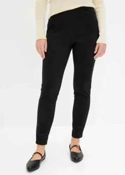 Velourlederimitat-Hose mit Bequembund