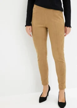 Velourlederimitat-Hose mit Bequembund