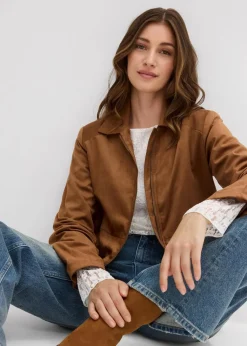 Velourslederimitat-Jacke