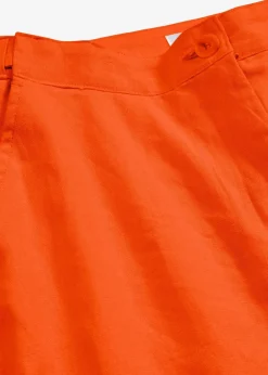 Verkürzte High-Waist-Hose aus Leinen-Viskose-Mix