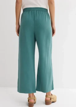 Verkürzte Hose aus weichem Viskose-Mix