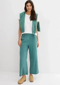 Verkürzte Hose aus weichem Viskose-Mix