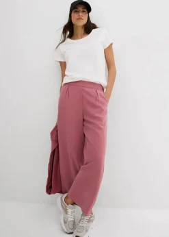 Verkürzte Hose aus weichem Viskose-Mix