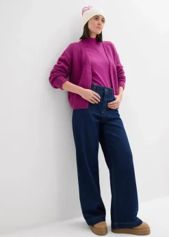 Verkürzte Oversize Grobstrickjacke