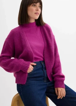 Verkürzte Oversize Grobstrickjacke