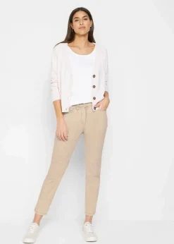 Verkürzte Twill-Hose im Used-Look