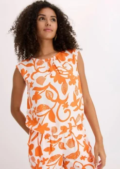 verkürztes Blusentop aus fließender Viskose