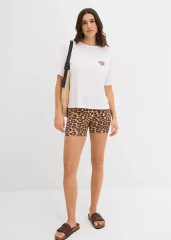 Verkürztes Shirt mit überschnittener Schulter