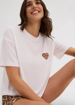 Verkürztes Shirt mit überschnittener Schulter