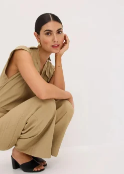 Viskose-Jumpsuit mit Bindeband