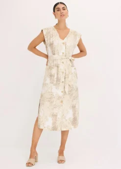 Viskose-Kleid mit Bindeband (2-tlg.Set)