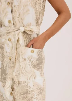 Viskose-Kleid mit Bindeband (2-tlg.Set)