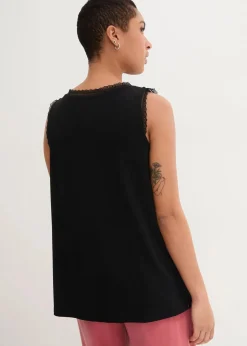 Viskose-Top mit Spitze