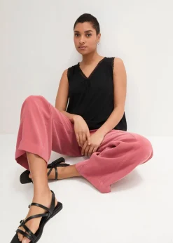 Viskose-Top mit Spitze