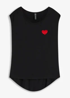 Vokuhila-Shirt aus fließendem Viskosemix