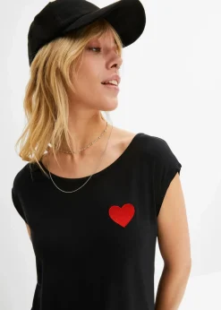 Vokuhila-Shirt aus fließendem Viskosemix