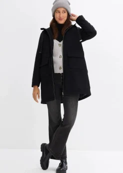 warm wattierter Winterparka mit Teddyfutter in Kapuze