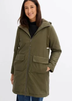 warm wattierter Winterparka mit Teddyfutter in Kapuze