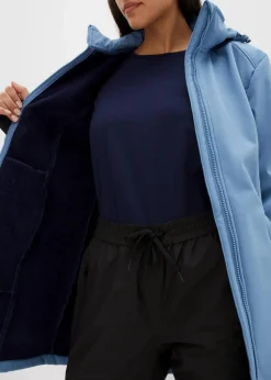 wasserabweisende Funktions-Softshell-Longjacke, Kuschelfleece