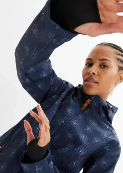 Wasserabweisende Softshelljacke mit Blumenmuster