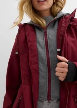 wasserabweisende Softshell-Longjacke, 2 in 1-Optik