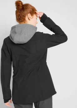 wasserabweisende Softshell-Longjacke, 2 in 1-Optik