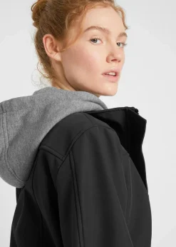 wasserabweisende Softshell-Longjacke, 2 in 1-Optik