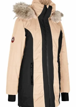 wasserabweisender Outdoor-Kurzmantel mit Fellimitat