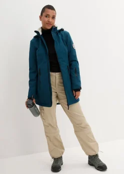 wasserdichte Funktions-Outdoor-Longjacke mit Teddyfleece