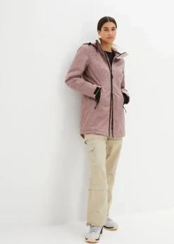 wasserdichte Funktions-Outdoor-Longjacke mit Teddyfleece