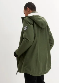 wasserdichte Funktions-Outdoor-Longjacke mit Teddyfleece