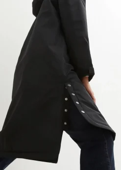 wasserdichter, wattierter Regenmantel in Midi-Länge