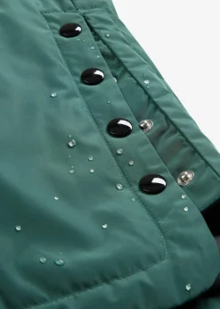 wasserdichter, wattierter Regenmantel in Midi-Länge