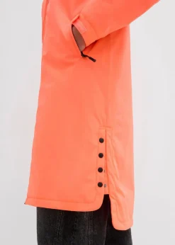 wasserdichter, wattierter Regenmantel in Midi-Länge