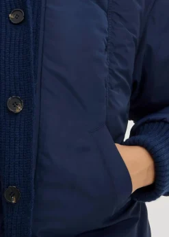 Wattierte Jacke mit Strickbündchen