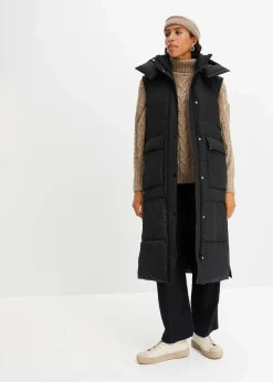 Wattierte Steppweste mit abnehmbarer Kapuze