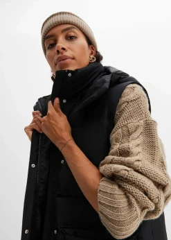 Wattierte Steppweste mit abnehmbarer Kapuze