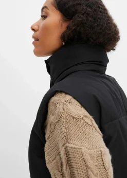 Wattierte Steppweste mit abnehmbarer Kapuze