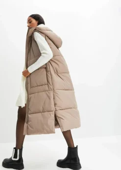 Wattierte Steppweste mit abnehmbarer Kapuze