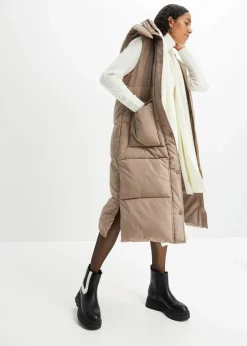 Wattierte Steppweste mit abnehmbarer Kapuze