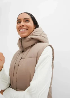 Wattierte Steppweste mit abnehmbarer Kapuze