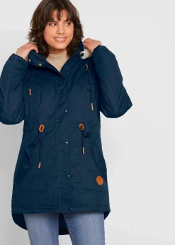 Wattierter Parka mit Fellimitat-Besatz