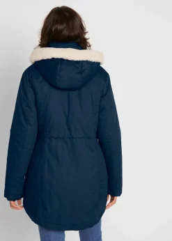 Wattierter Parka mit Fellimitat-Besatz