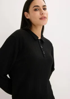 Weit geschnittener Loungewear Hausanzug aus weicher Rippe